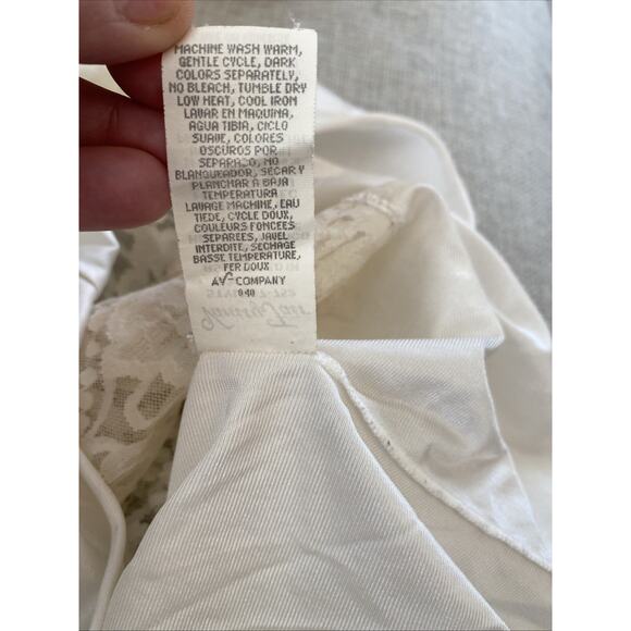 Vintage Vanity Fair Satin Lace Cami Lingerie Slip Tank Top Size 34 Small Ivory - Picture 8 of 8